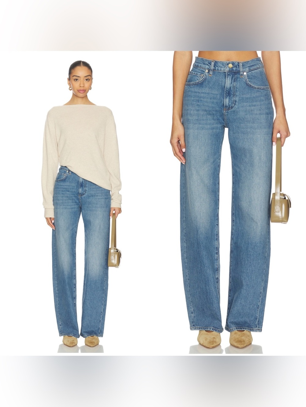 NWT PAIGE Arellia Barrel leg Jeans in Keystone